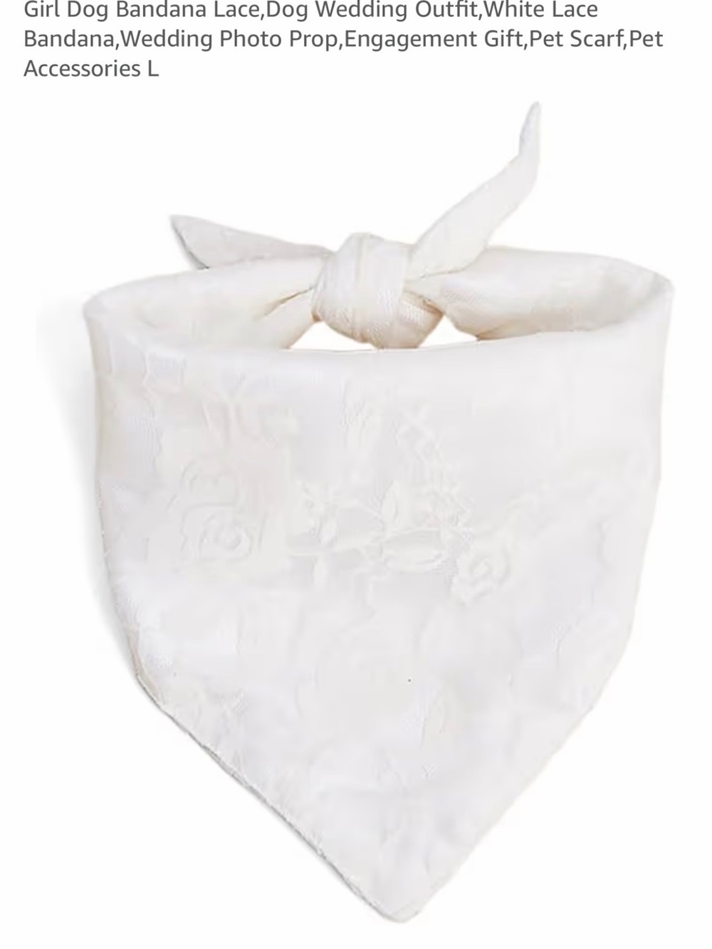 White Lace Dog Bandana - Elegant Pet Wedding Accessory